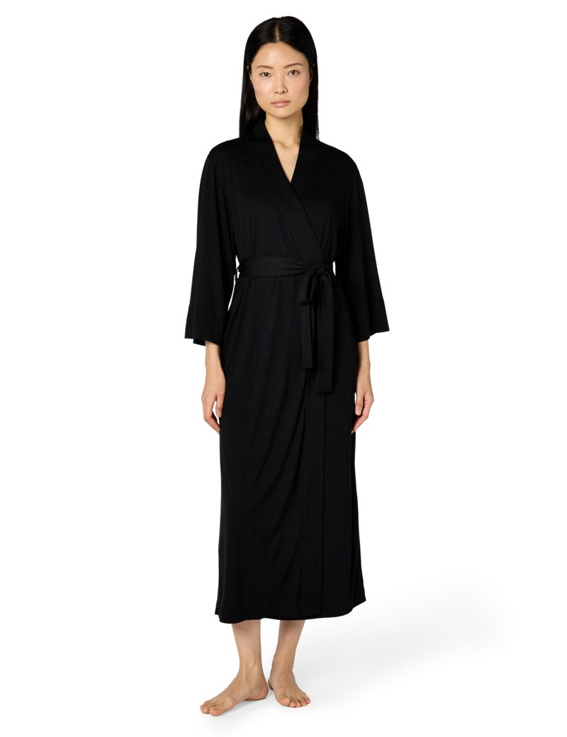 Natori Women's Shangri-La Robe,Black,Large - Image 1